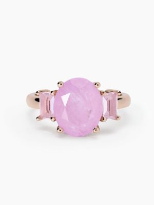 Mabina Anello collezione Santorini donna in Argento 925 placcato Oro Rosa e fusion stone Rosa ovale. 523419